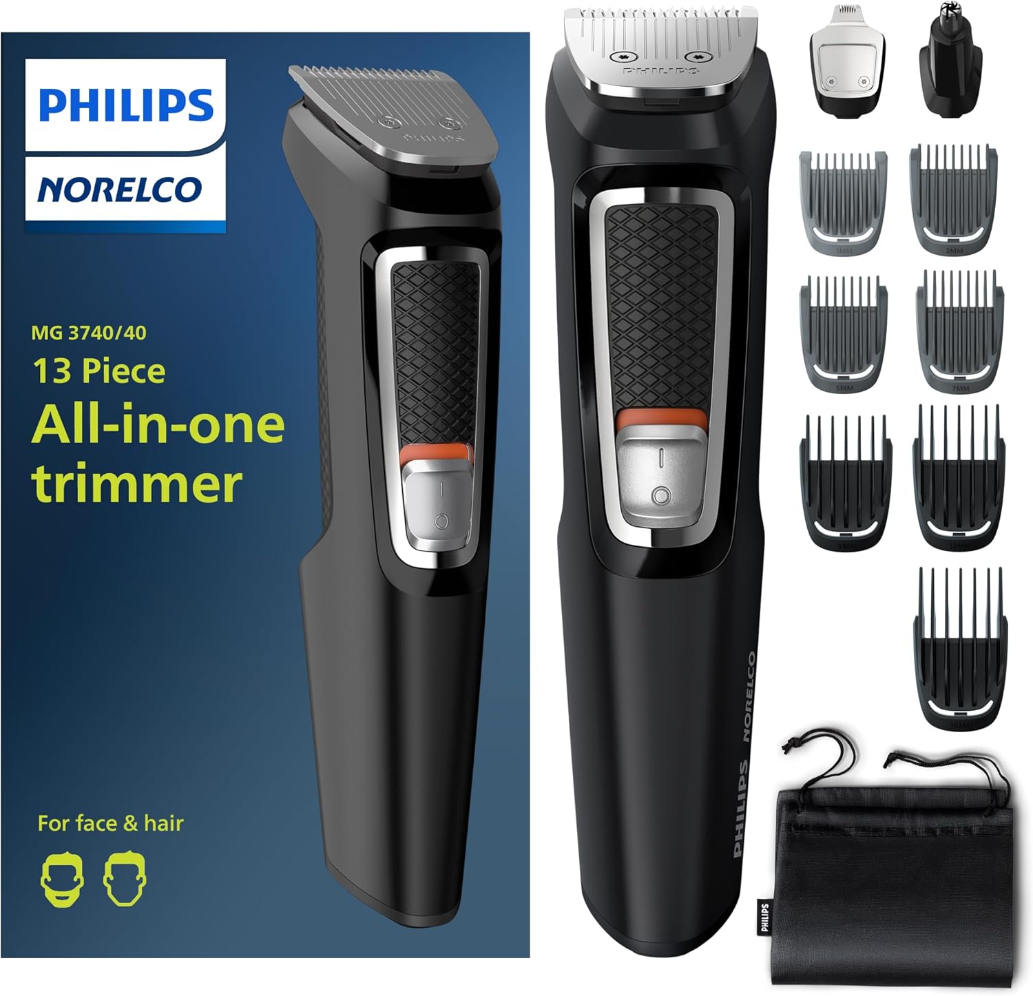 Norelco Philips Multi Groomer All-in-One Trimmer Series 3000-13 Piece Mens