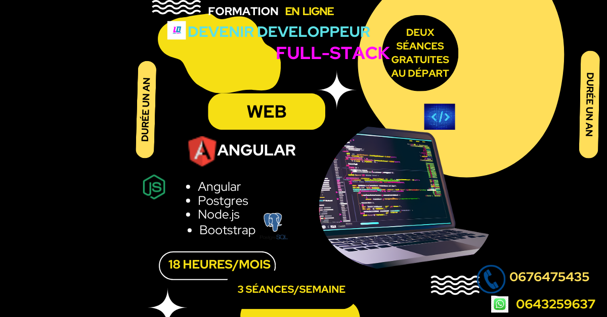 🚀 Formation Angular Avancé: Full-Stack avec PostgreSQL & Bootstrap